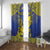 Niue The Rock Window Curtain Niuean Crab Hiapo Pattern Blue Version