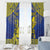 Niue The Rock Window Curtain Niuean Crab Hiapo Pattern Blue Version