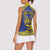 Personalised Niue The Rock Women Sleeveless Polo Shirt Niuean Crab Hiapo Pattern Blue Version