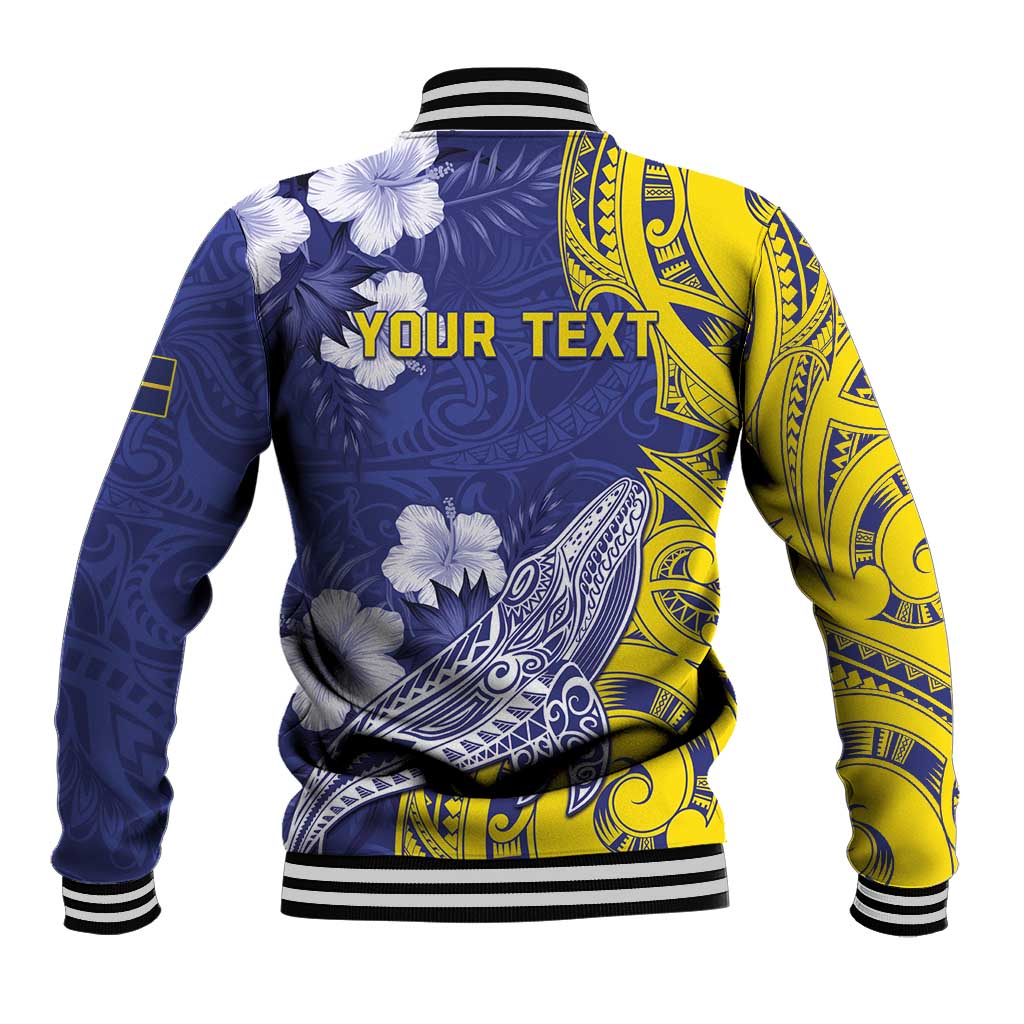 Personalised Nauru 92nd Anniversary Of Angam Baseball Jacket Polynesian Whale Pattern
