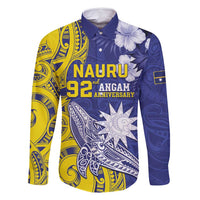 Personalised Nauru 92nd Anniversary Of Angam Family Matching Summer Maxi Dress and Hawaiian Shirt Polynesian Whale Pattern