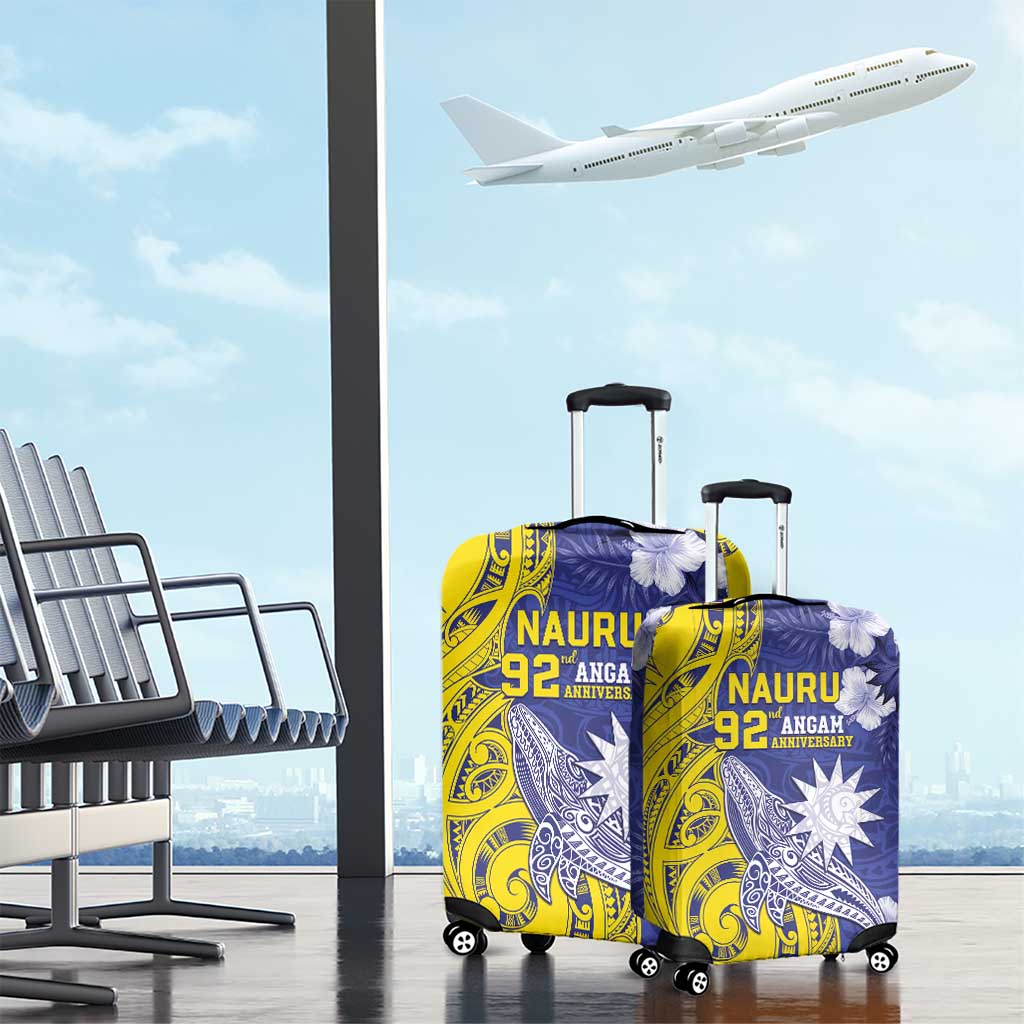 Nauru 92nd Anniversary Of Angam Luggage Cover Polynesian Whale Pattern
