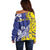 Personalised Nauru 92nd Anniversary Of Angam Off Shoulder Sweater Polynesian Whale Pattern