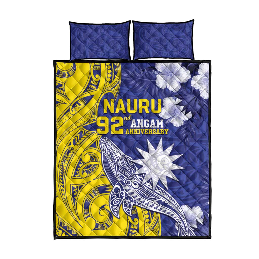 Nauru 92nd Anniversary Of Angam Quilt Bed Set Polynesian Whale Pattern