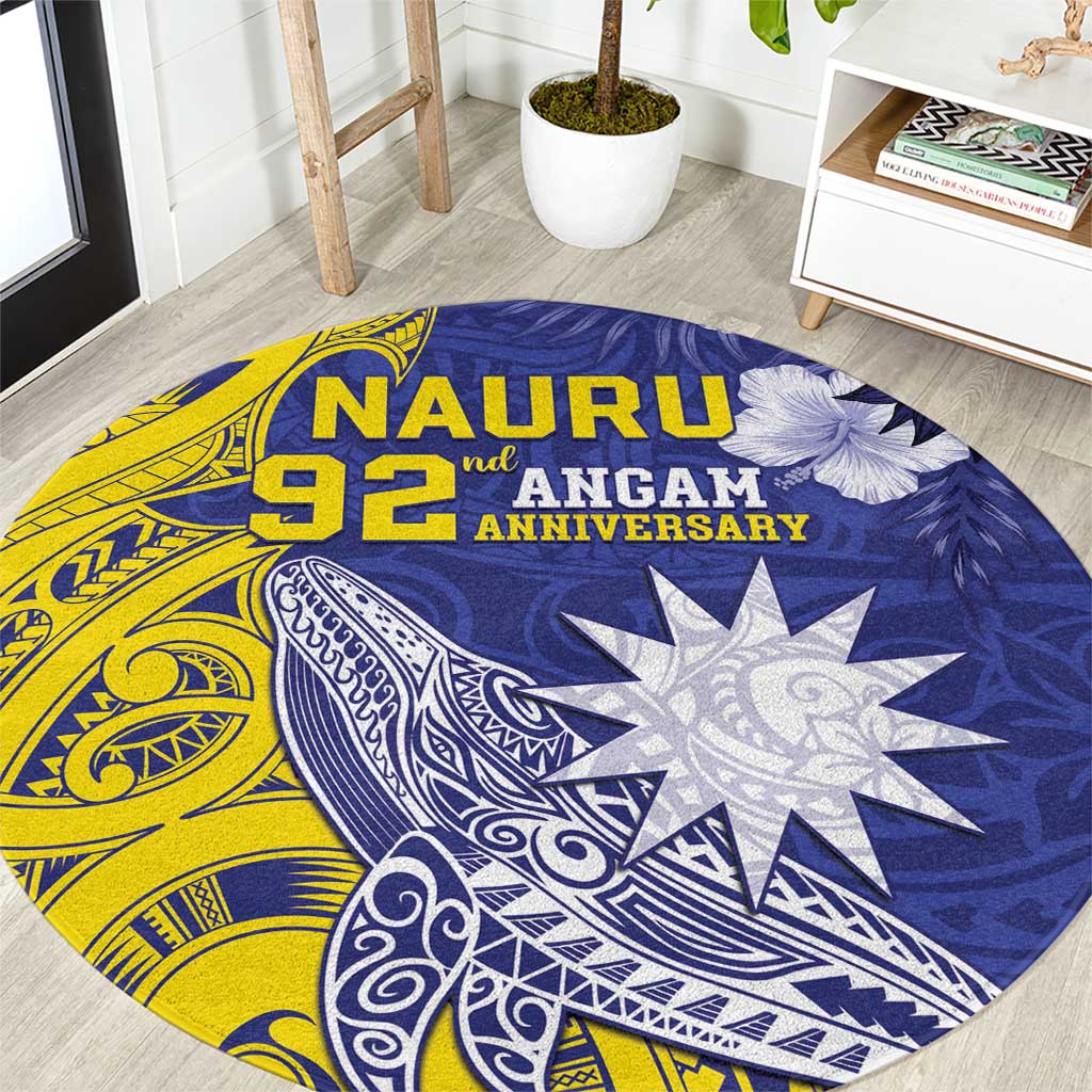 Nauru 92nd Anniversary Of Angam Round Carpet Polynesian Whale Pattern