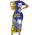 Personalised Nauru 92nd Anniversary Of Angam Short Sleeve Bodycon Dress Polynesian Whale Pattern