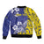 Personalised Nauru 92nd Anniversary Of Angam Sleeve Zip Bomber Jacket Polynesian Whale Pattern