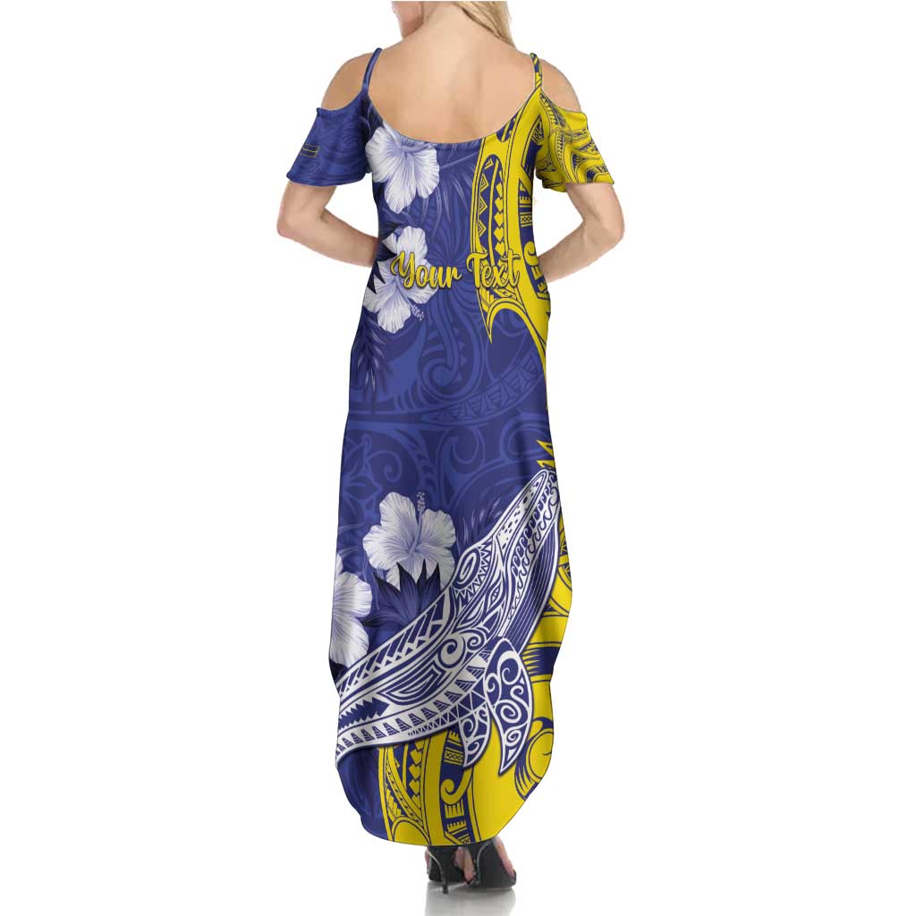 Personalised Nauru 92nd Anniversary Of Angam Summer Maxi Dress Polynesian Whale Pattern
