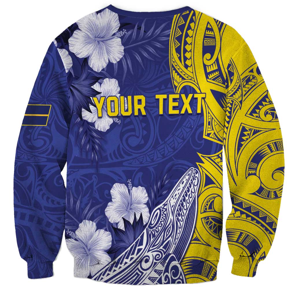 Personalised Nauru 92nd Anniversary Of Angam Sweatshirt Polynesian Whale Pattern