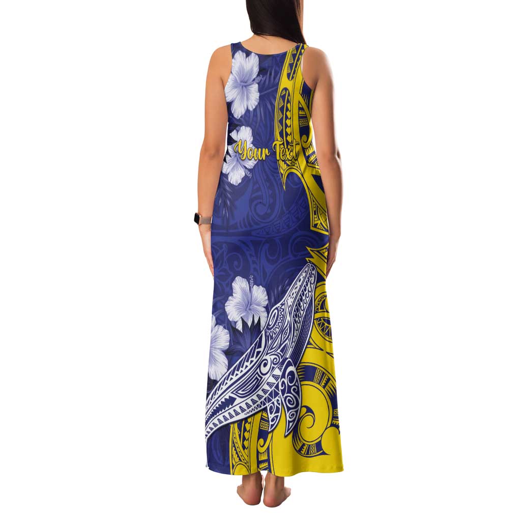 Personalised Nauru 92nd Anniversary Of Angam Tank Maxi Dress Polynesian Whale Pattern
