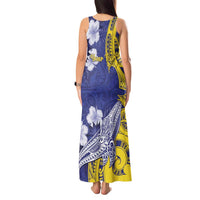 Personalised Nauru 92nd Anniversary Of Angam Tank Maxi Dress Polynesian Whale Pattern