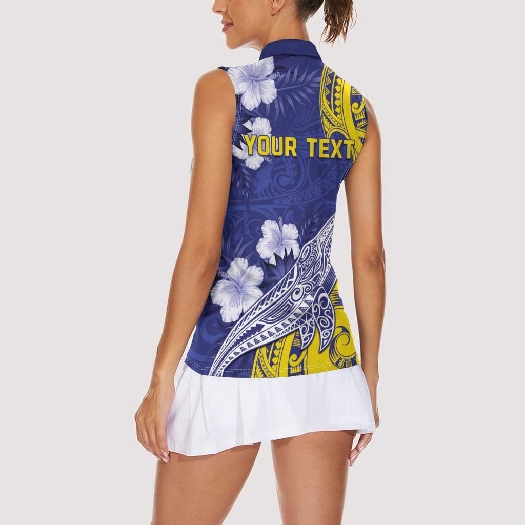 Personalised Nauru 92nd Anniversary Of Angam Women Sleeveless Polo Shirt Polynesian Whale Pattern