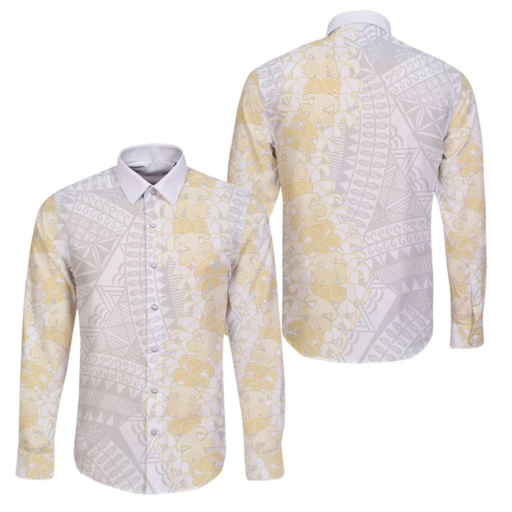 Niue White Sunday Family Matching Short Sleeve Bodycon Dress and Hawaiian Shirt Niuean Hiapo With Puakenikeni Lei
