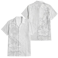 American Samoa White Sunday Family Matching Mermaid Dress and Hawaiian Shirt Polynesian Pattern With Tropical Flowers