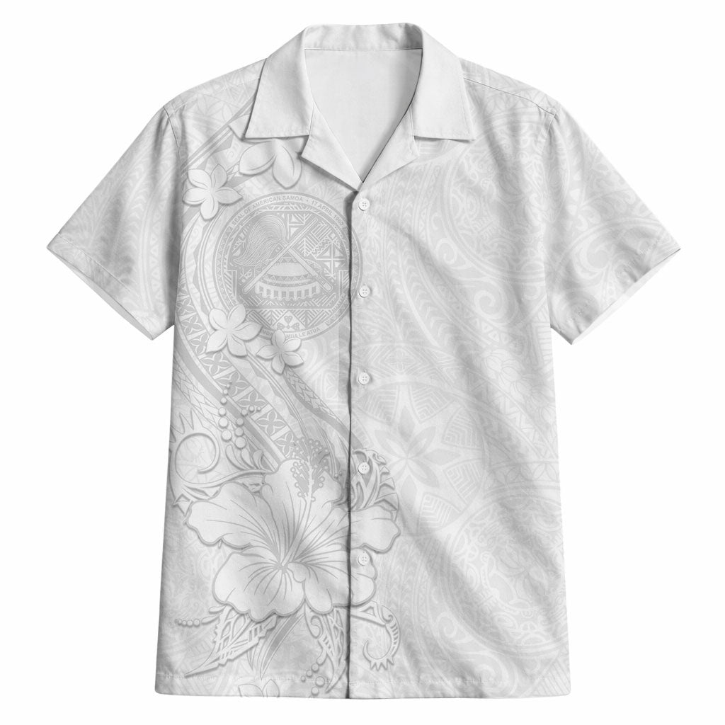 American Samoa White Sunday Hawaiian Shirt Polynesian Pattern With Tropical Flowers LT05 White - Polynesian Pride