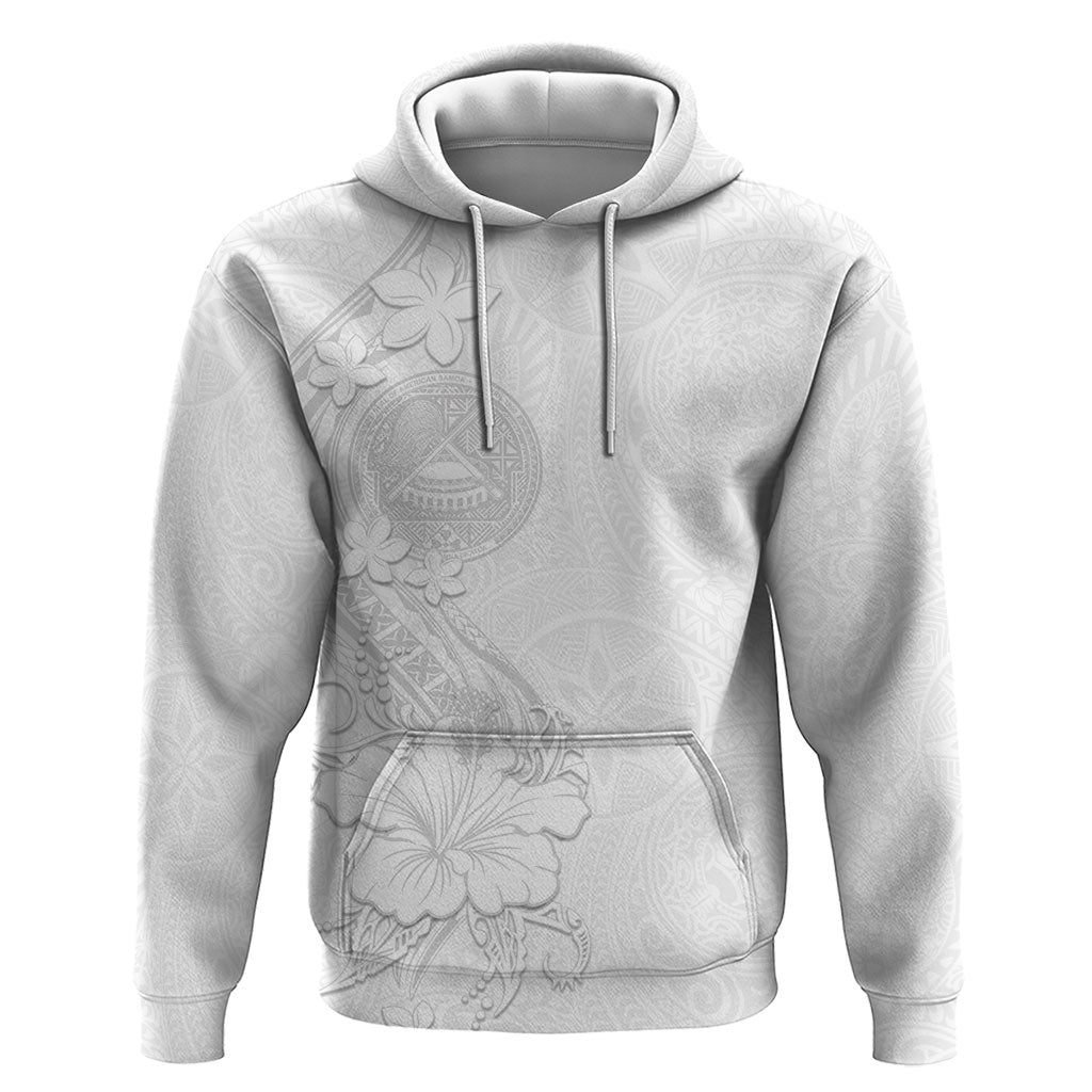 American Samoa White Sunday Hoodie Polynesian Pattern With Tropical Flowers LT05 Pullover Hoodie White - Polynesian Pride