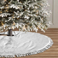 American Samoa White Sunday Tree Skirt Polynesian Pattern With Tropical Flowers LT05 - Polynesian Pride
