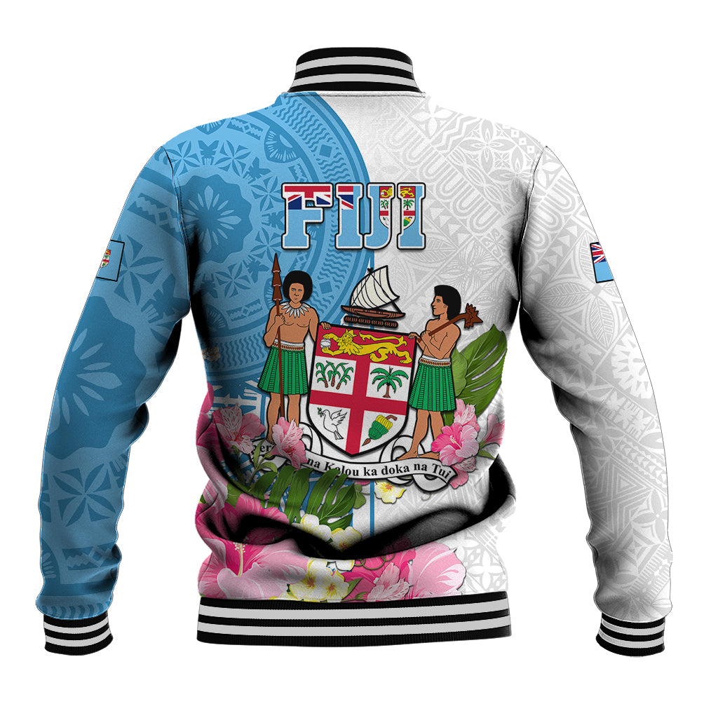 Fiji Day Baseball Jacket Tanoa Hibiscus Fijian Tapa Masi Pattern LT05 - Polynesian Pride