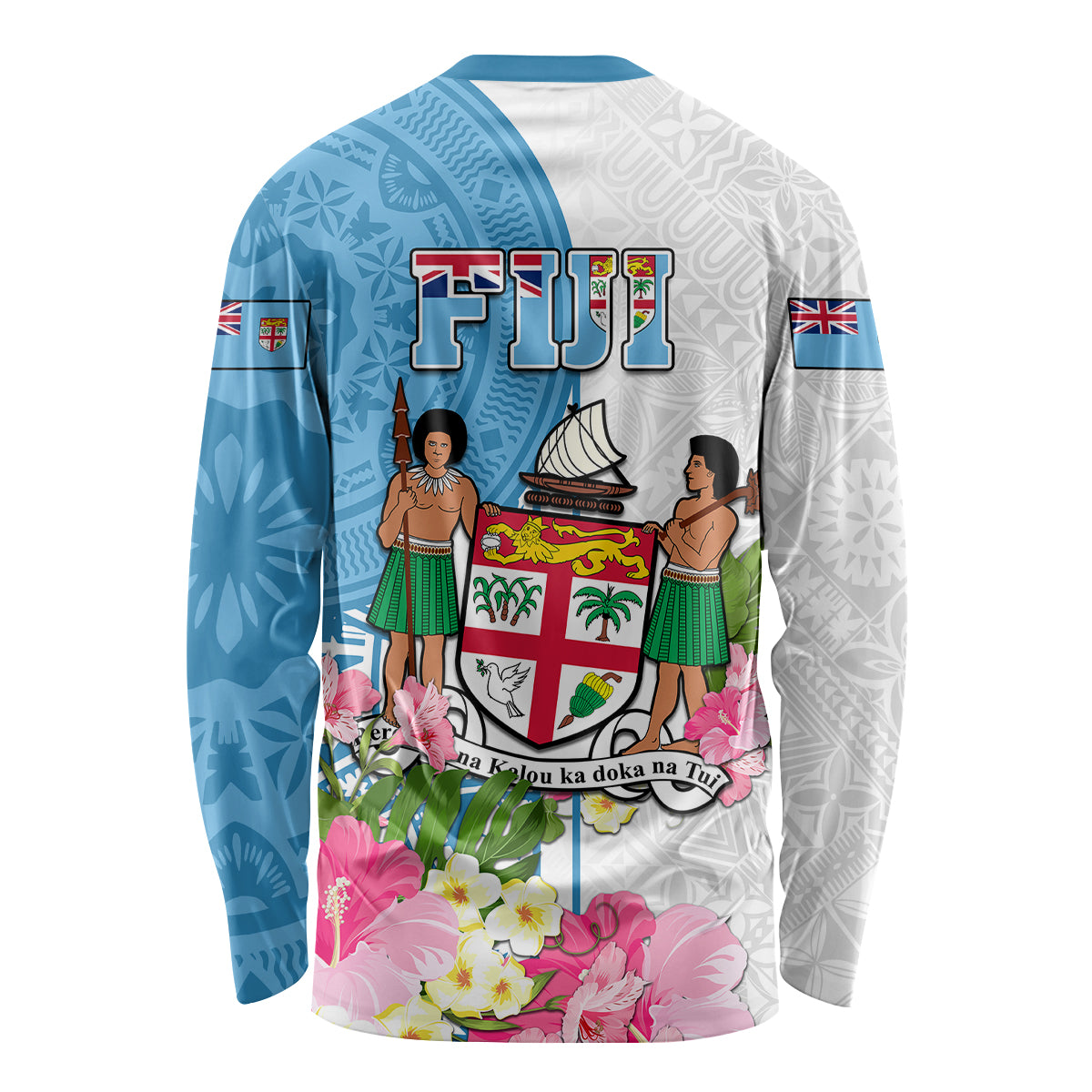 Fiji Day Long Sleeve Shirt Tanoa Hibiscus Fijian Tapa Masi Pattern LT05 - Polynesian Pride