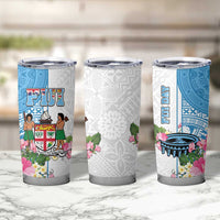 Fiji Day Tumbler Cup Tanoa Hibiscus Fijian Tapa Masi Pattern LT05 - Polynesian Pride