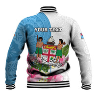 Personalized Fiji Day Baseball Jacket Tanoa Hibiscus Fijian Tapa Masi Pattern LT05 - Polynesian Pride