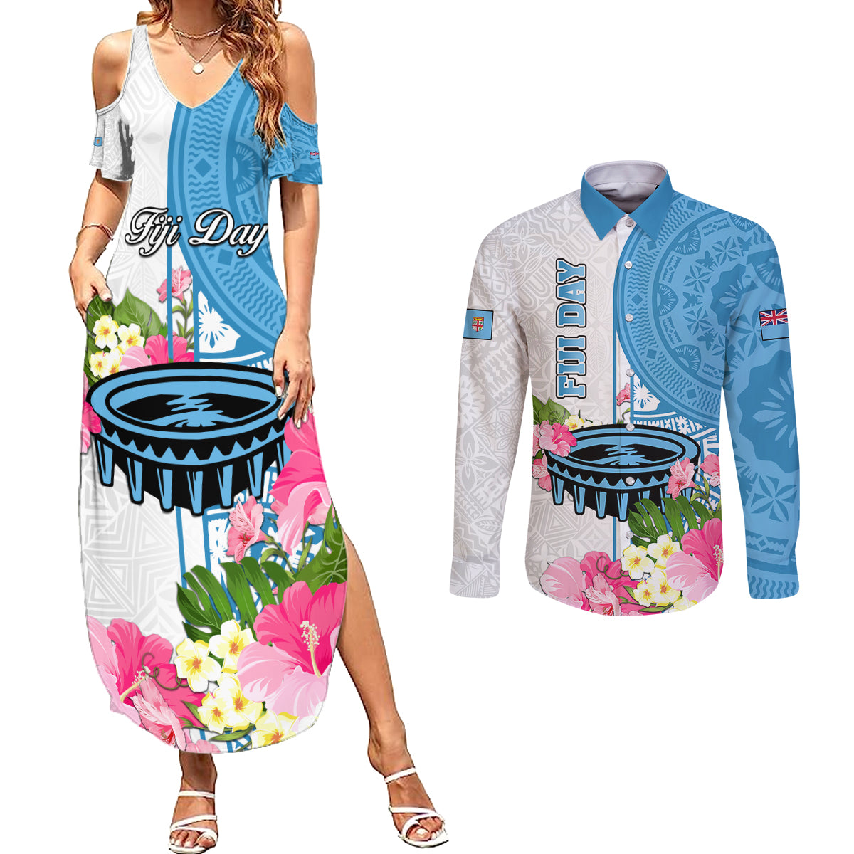 personalized-fiji-day-couples-matching-summer-maxi-dress-and-long-sleeve-button-shirts-tanoa-hibiscus-fijian-tapa-masi-pattern
