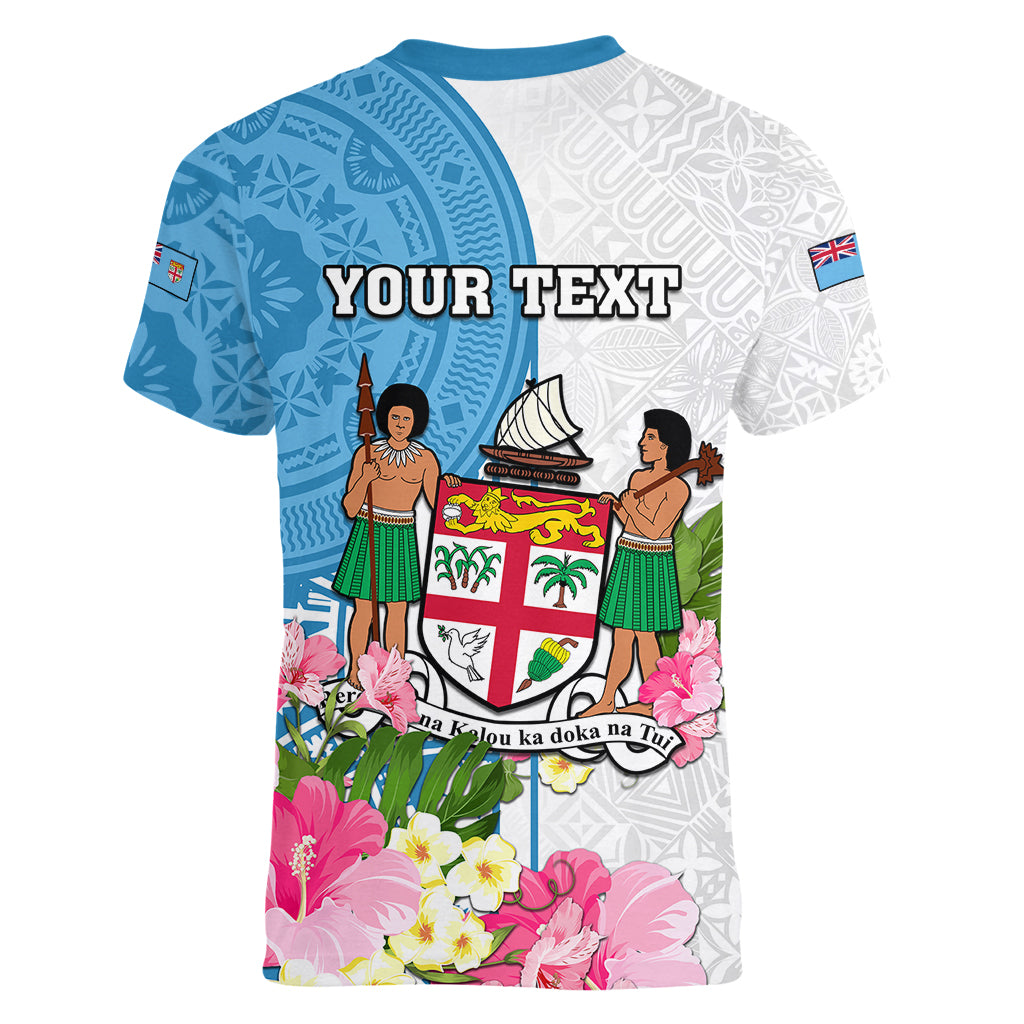personalized-fiji-day-women-v-neck-t-shirt-tanoa-hibiscus-fijian-tapa-masi-pattern
