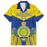 Niue Constitution Day Hawaiian Shirt Coat Of Arms Niuean Hiapo Pattern LT05 Yellow - Polynesian Pride
