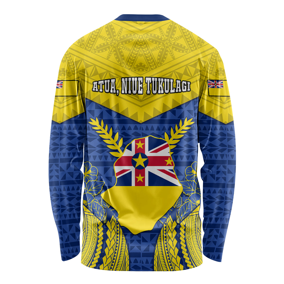 Niue Constitution Day Long Sleeve Shirt Coat Of Arms Niuean Hiapo Pattern LT05 - Polynesian Pride