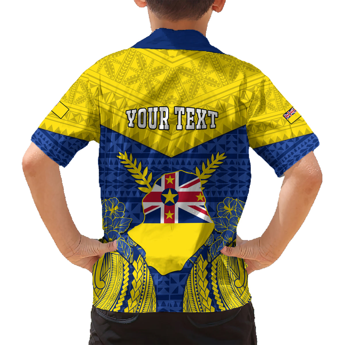 Personalized Niue Constitution Day Kid Hawaiian Shirt Coat Of Arms Niuean Hiapo Pattern LT05 - Polynesian Pride