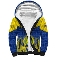 Personalized Niue Constitution Day Sherpa Hoodie Coat Of Arms Niuean Hiapo Pattern LT05 Unisex Yellow - Polynesian Pride