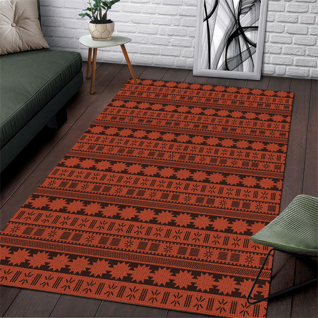 Polynesian Princess Inspired Tapa Pattern Area Rug