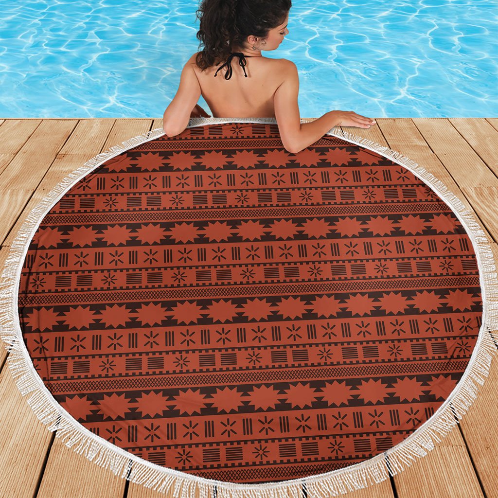Polynesian Princess Inspired Tapa Pattern Beach Blanket