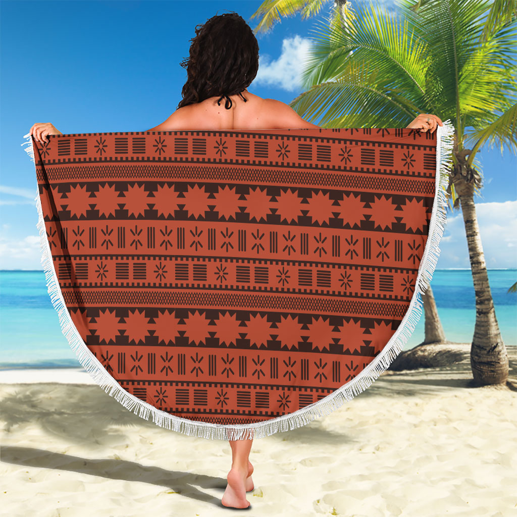 Polynesian Princess Inspired Tapa Pattern Beach Blanket