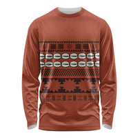 Polynesian Princess Inspired Tapa Pattern Long Sleeve Shirt LT05 Unisex Red - Polynesian Pride