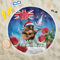New Zealand Kiwi Christmas Beach Blanket Xmas Vibe LT05 One Size 150cm Blue - Polynesian Pride