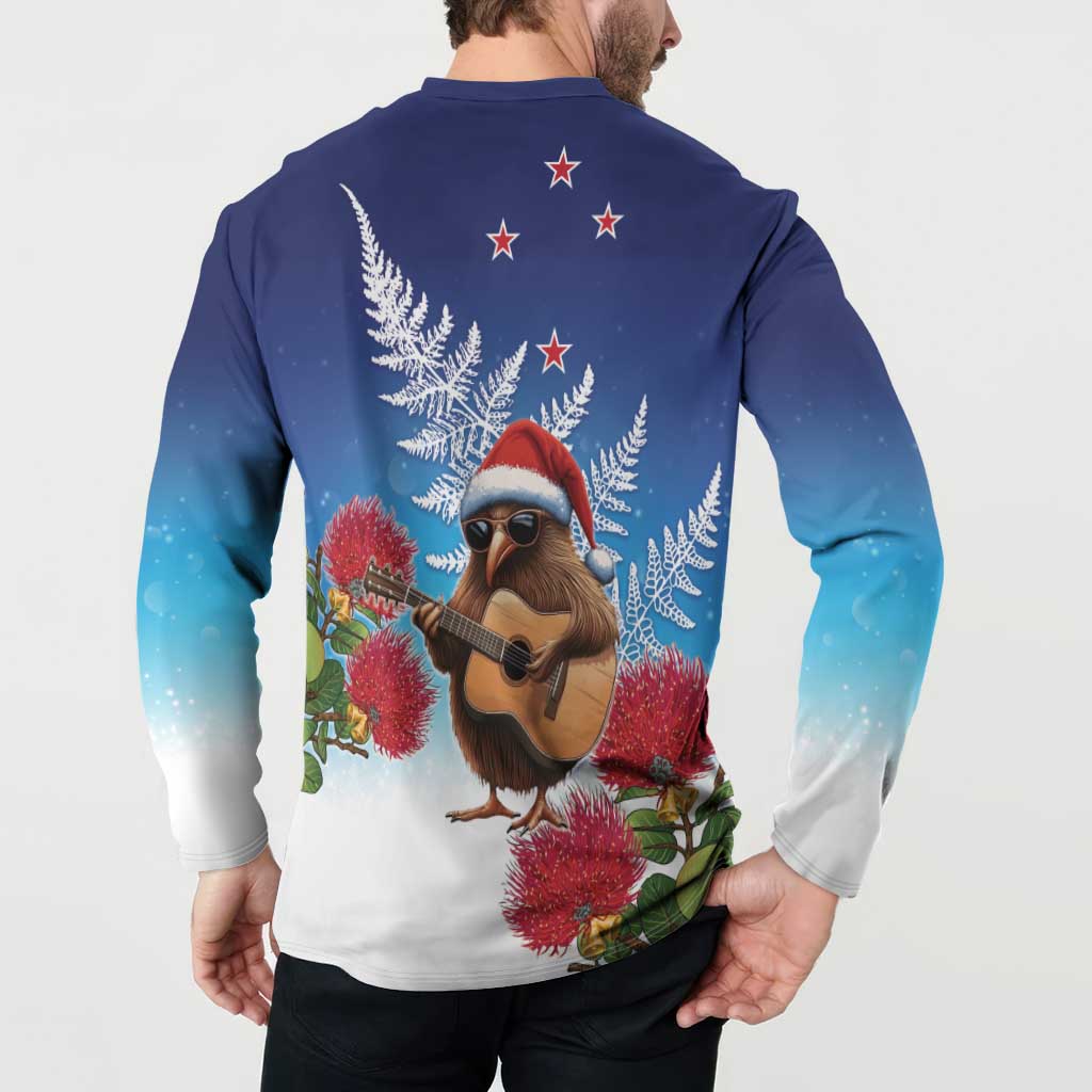 New Zealand Kiwi Christmas Button Sweatshirt Xmas Vibe LT05 - Polynesian Pride