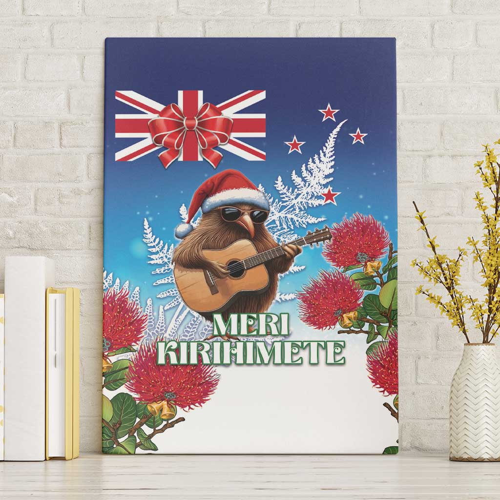 New Zealand Kiwi Christmas Canvas Wall Art Xmas Vibe LT05 Without Frame Blue - Polynesian Pride