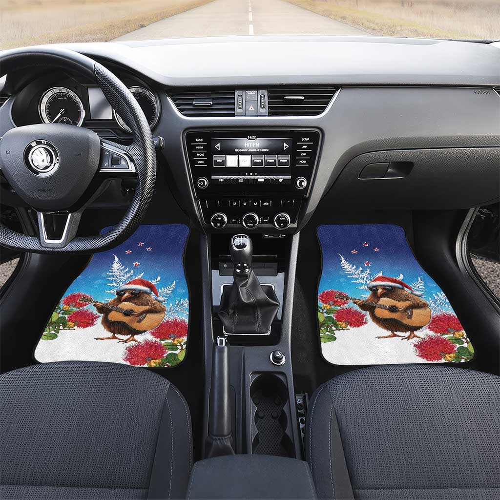 New Zealand Kiwi Christmas Car Mats Xmas Vibe LT05 Set 2pcs - Front Blue - Polynesian Pride
