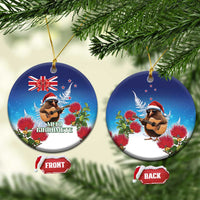 New Zealand Kiwi Christmas Ceramic Ornament Xmas Vibe LT05 Circle Blue - Polynesian Pride