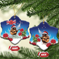 New Zealand Kiwi Christmas Ceramic Ornament Xmas Vibe LT05 Snow Flake Blue - Polynesian Pride