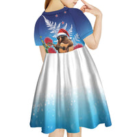 New Zealand Kiwi Christmas Kid Short Sleeve Dress Xmas Vibe