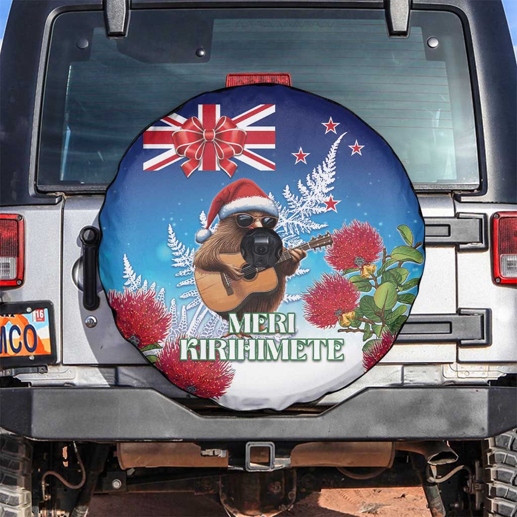 New Zealand Kiwi Christmas Spare Tire Cover Xmas Vibe LT05 Blue - Polynesian Pride