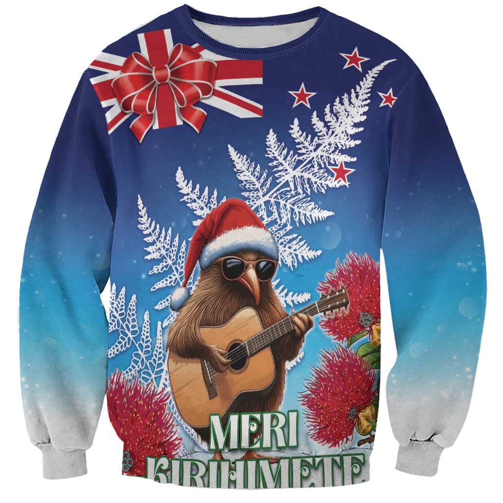 New Zealand Kiwi Christmas Sweatshirt Xmas Vibe LT05 Unisex Blue - Polynesian Pride