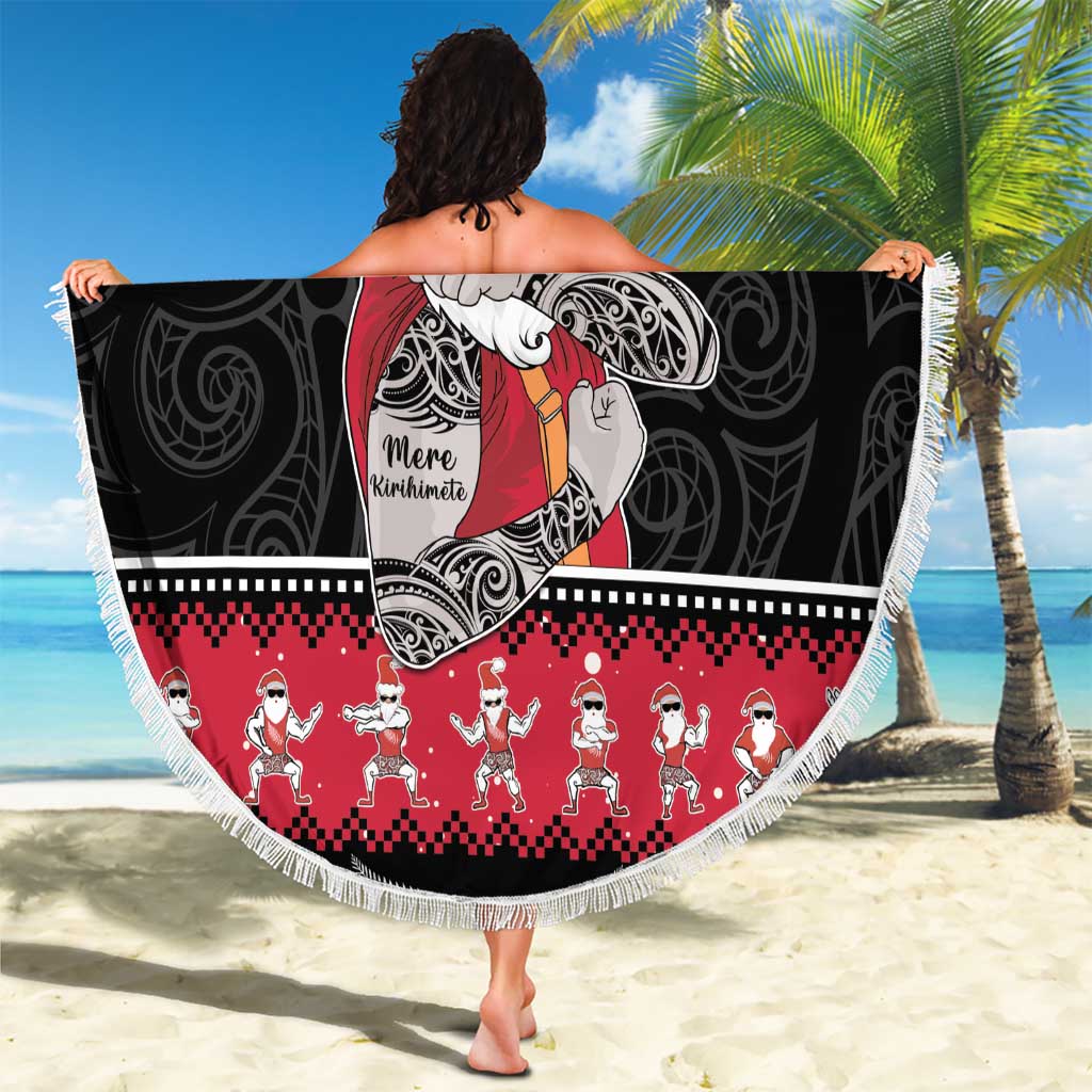 New Zealand Santa Tiki Christmas Beach Blanket Meri Kirihimete LT05 - Polynesian Pride