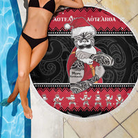 New Zealand Santa Tiki Christmas Beach Blanket Meri Kirihimete LT05 - Polynesian Pride