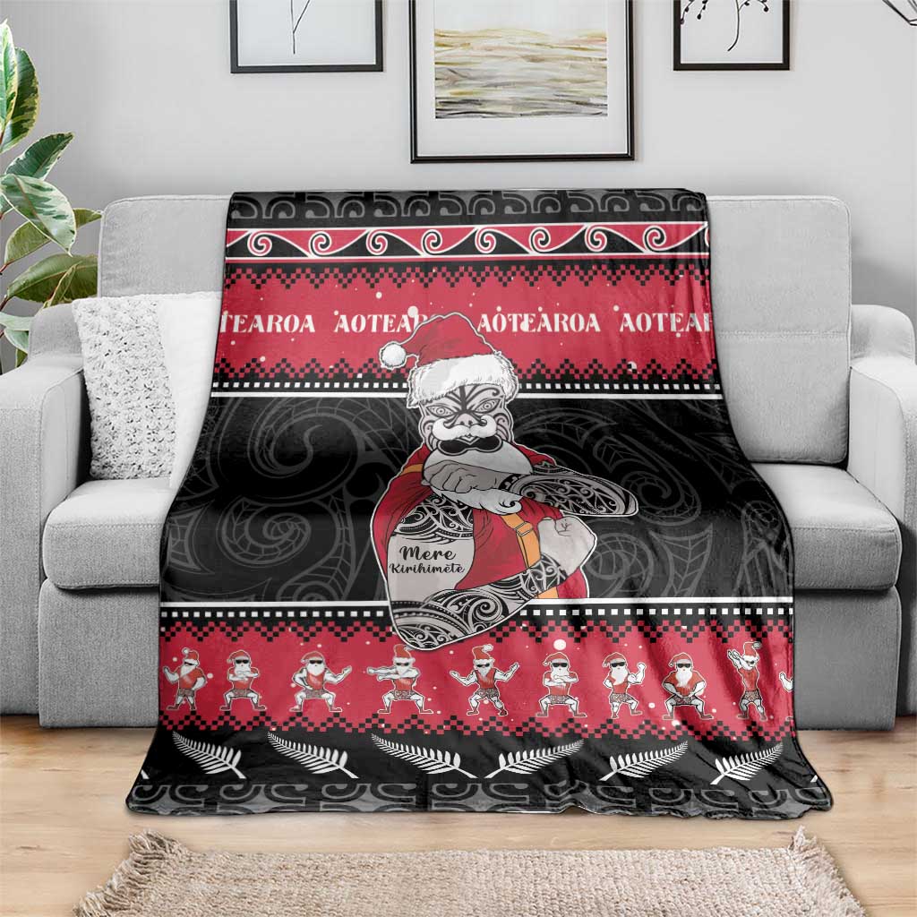 New Zealand Santa Tiki Christmas Blanket Meri Kirihimete LT05 - Polynesian Pride