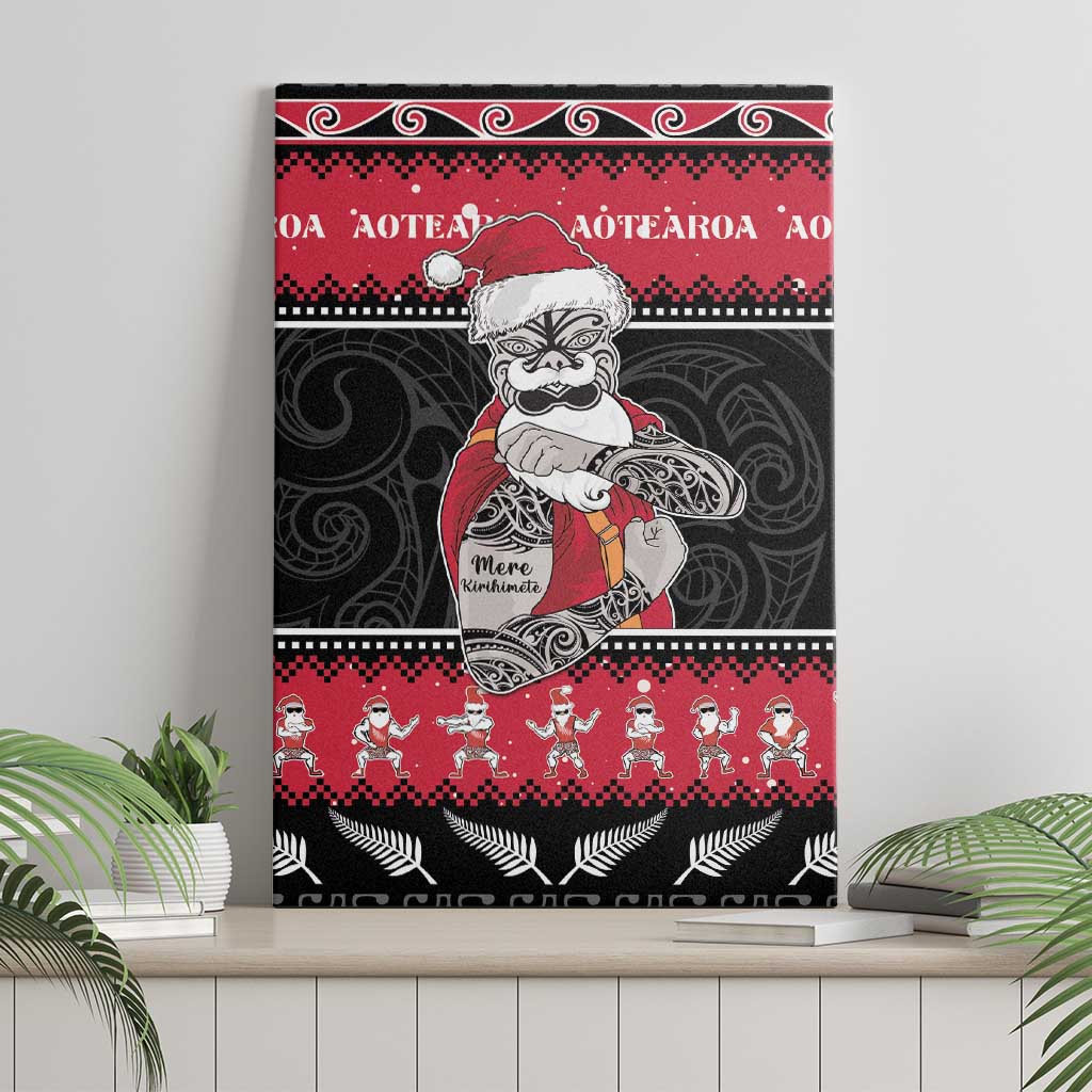New Zealand Santa Tiki Christmas Canvas Wall Art Meri Kirihimete LT05 - Polynesian Pride