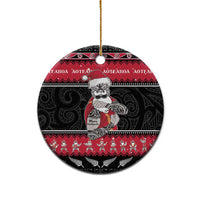 New Zealand Santa Tiki Christmas Ceramic Ornament Meri Kirihimete LT05 - Polynesian Pride