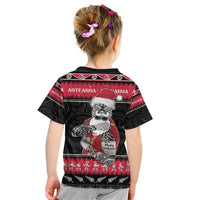 New Zealand Santa Tiki Christmas Kid T Shirt Meri Kirihimete